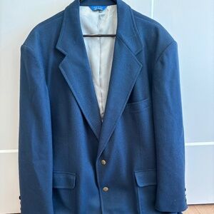 VTG Pendleton Jacket Coat Men's Size 48 Blue 100% Pure Virgin Wool USA
